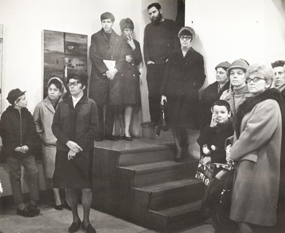 Opening of the exhibition of the Válová sisters at the Václav Špala gallery in Prague. 1966. Válová Sisters Archive